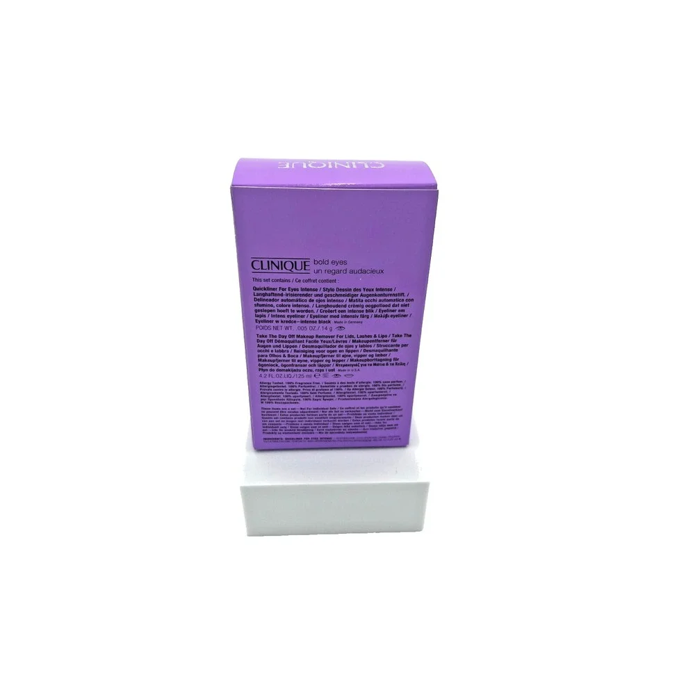 Clinique Kit Take the Day Off Makeup Remover‎ 4.2 OZ Bold Eyes Quickliner Black